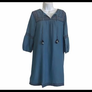 J. Jill Denim Embroidered Tinsel Shift Dress
